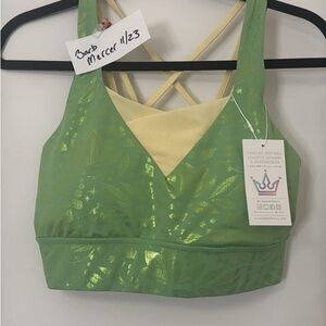 Vibrant Green and Yellow Sports Bra